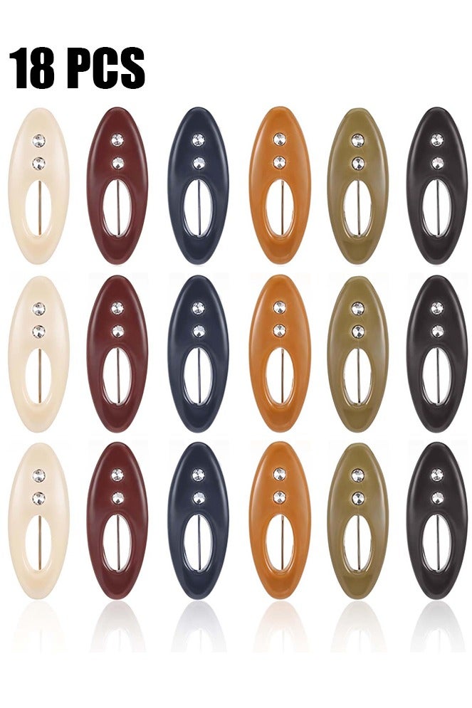 اتش واي أزياء دبابيس الحجاب ، 18 قطعة 6 دبابيس أمان وشاح متنوعة الألوان ، دبابيس بروش دبابيس وشاح مقاطع قفل السلامة ، دبوس حفاض من قماش الطفل للنساء ملابس وشاح مسلم ، لون مجوف مختلط مع حجر الراين - Image 1