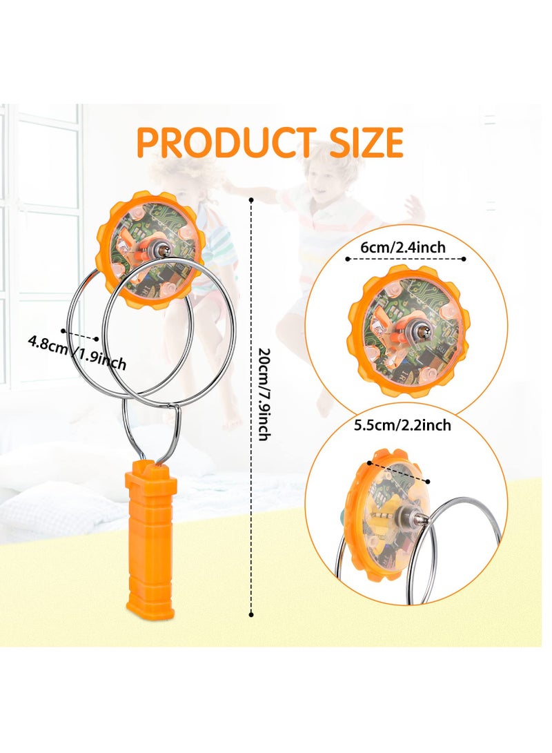 Excefore Retro Light Up Toys for Kids Magic Gyro Wheel Classic Rail Twister Flashing Gyro Wheel Vintage Fidget Toy Magnetic Gravity Defying Stunt Toy for Boys Girls, Wave Rail and Circular Rail, 4 Pieces - Image 3