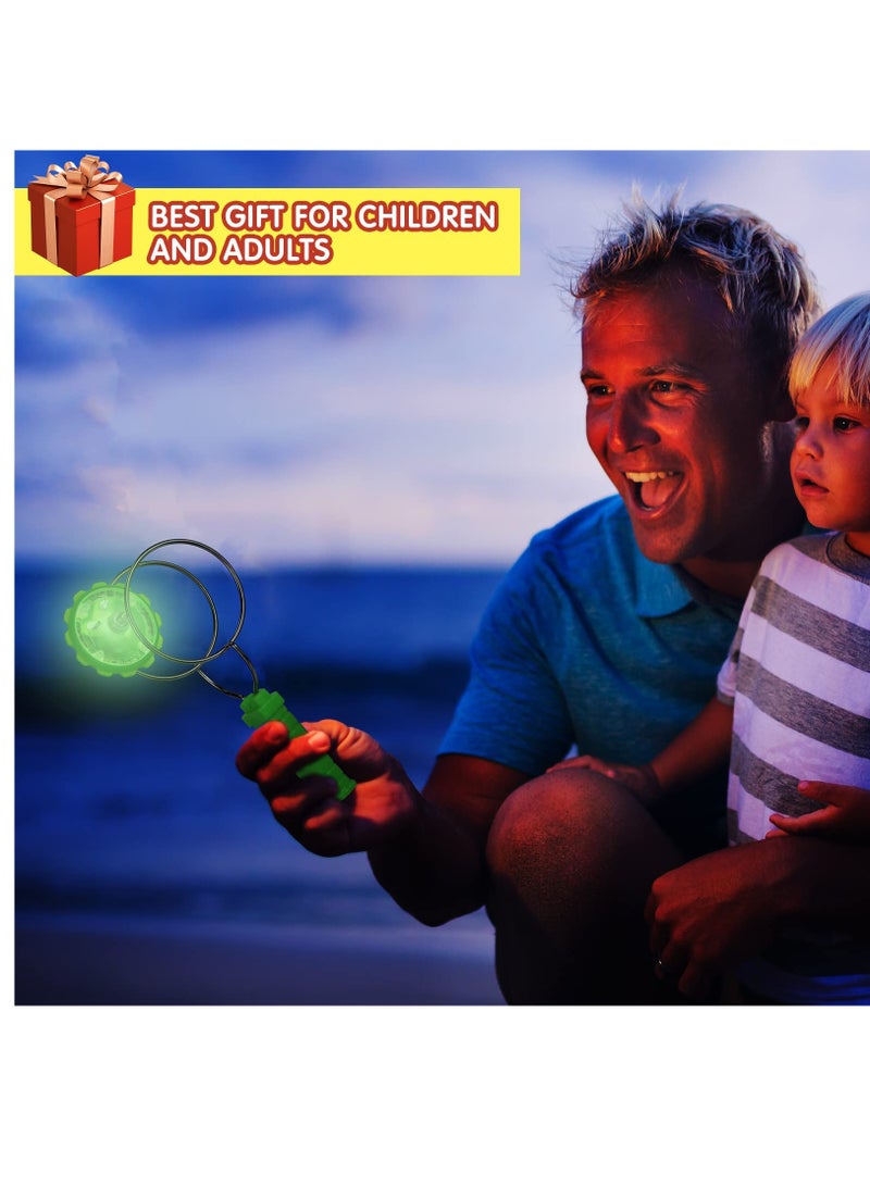 Excefore Retro Light Up Toys for Kids Magic Gyro Wheel Classic Rail Twister Flashing Gyro Wheel Vintage Fidget Toy Magnetic Gravity Defying Stunt Toy for Boys Girls, Wave Rail and Circular Rail, 4 Pieces - Image 5