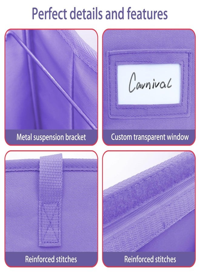 abcxgood Desktop File Organizer Box,Collapsible Hanging Filing Box,Home Office Document Storage Organizer with Front Pocket and Handles, Letter Size Folder. (Purple) - Image 3