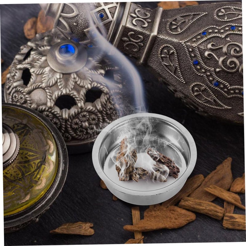 6 قطع من أطباق حرق البخور الفولاذية المقاومة للصدأ لقطع غيار المباخر التقليدية الشرق أوسطية بتصميم أنيق ومفصل، زينة روحية أنيقة للمنزل والمكتب واليوجا - Image 5