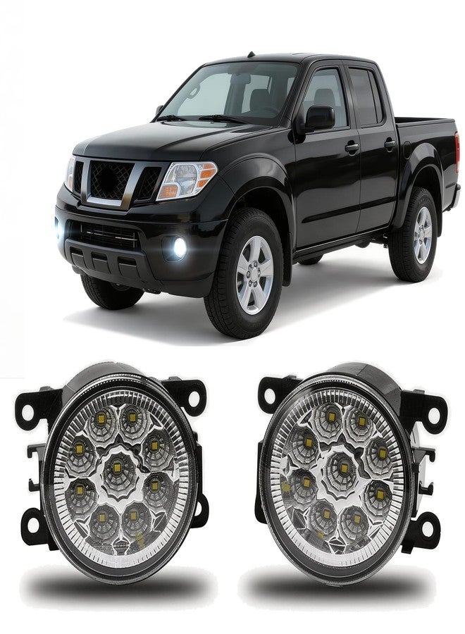 qobsos Fog Light Bulb 3.5 Inch Pair For Nissan Frontier 2005-2019 LED Front Bumper Fog Lights Lamp Clear Lens,6000k White,Pack of 2 - Image 1