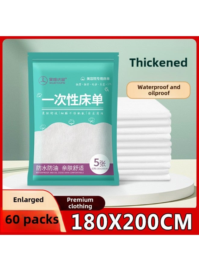 Disposable Bed Sheets Thickened Waterproof And Oil-proof Medical Beauty Salon Massage Mattress Travel Double Ureterative Care Pad-Color:Blue 100 With Holes * 200 Bulk (20 Sheets)-Specifications:Select Purchase As Per Above - Image 2