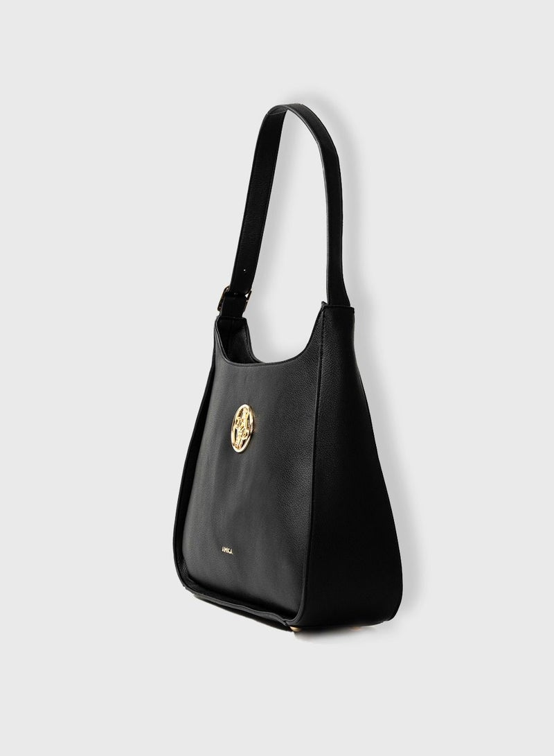 AMICA Chiara Classic Hobo Handbag for Women - Black - Image 2
