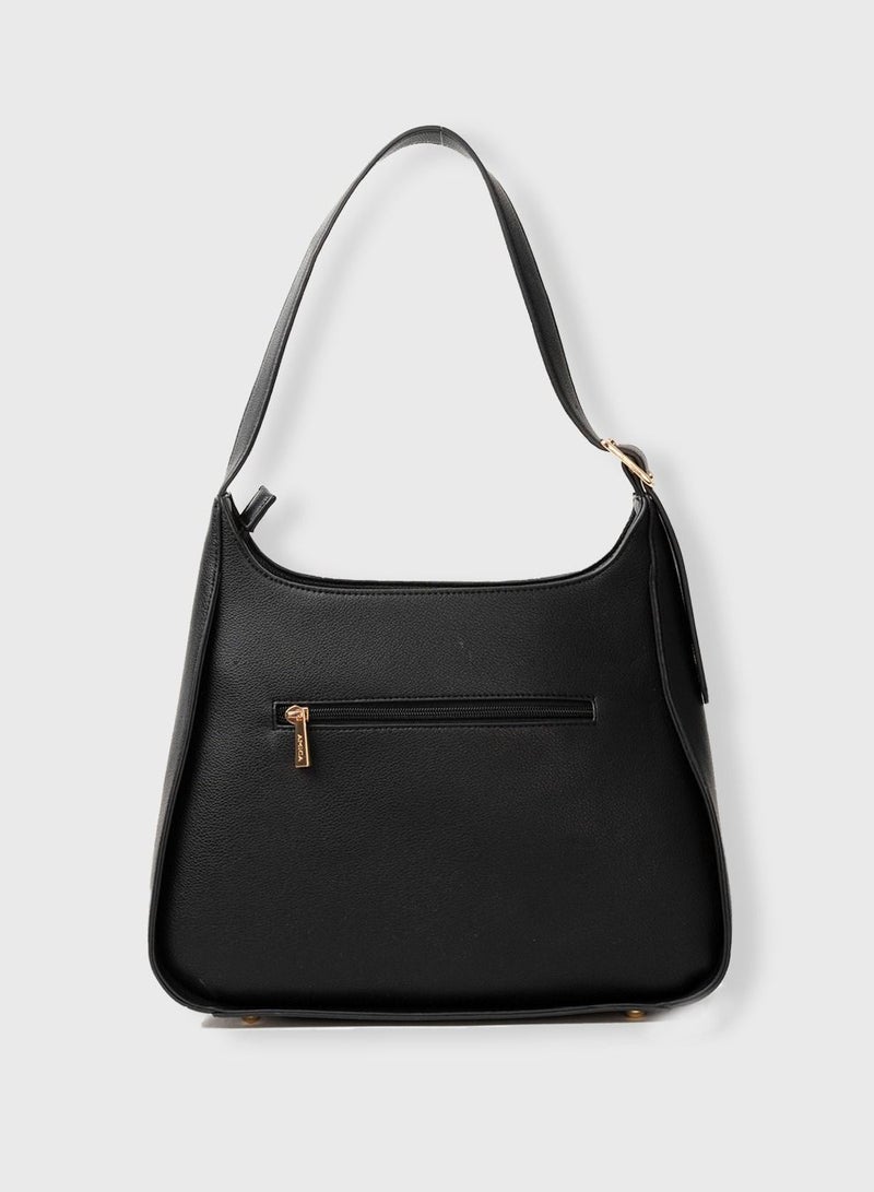 AMICA Chiara Classic Hobo Handbag for Women - Black - Image 4