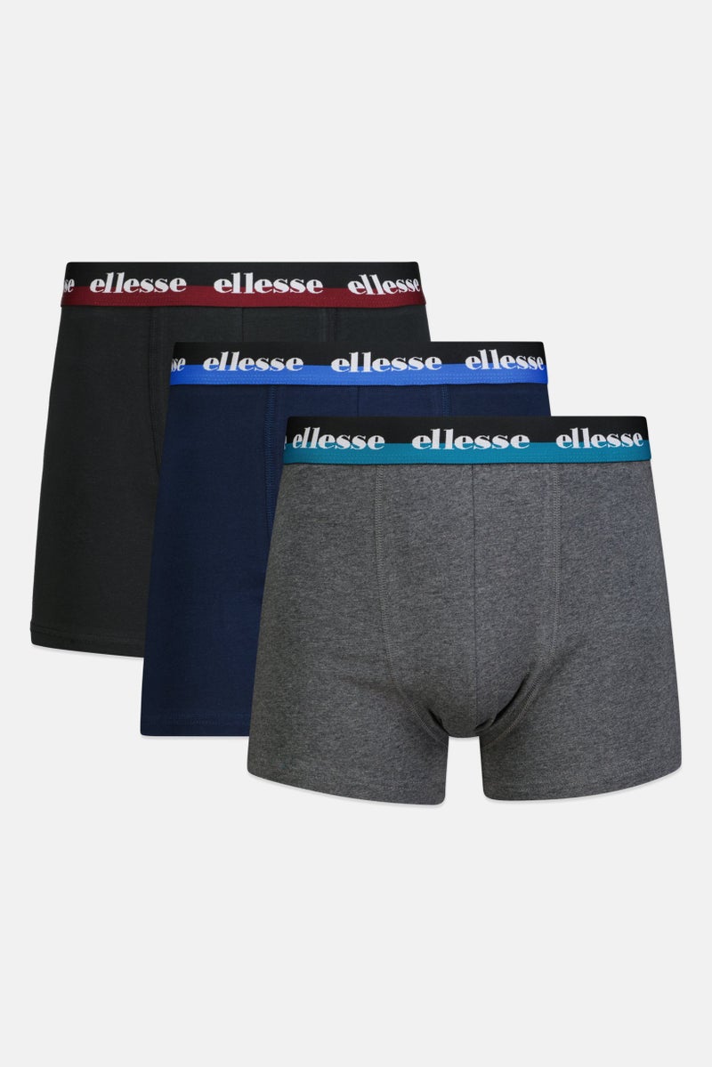 Ellesse Men 3 Pieces Brand Logo Trunks, Multicolor - Image 1