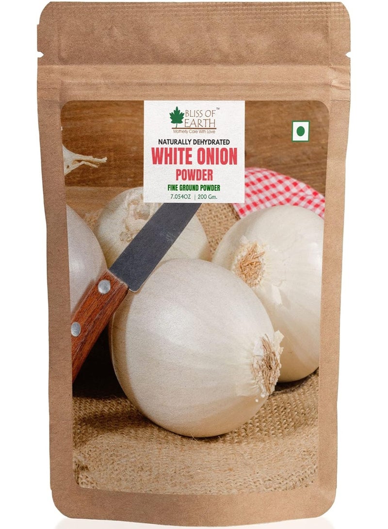 Bliss Of Earth 200Gm Natural White Onion Powder, Dehydrated, Good For Cooking & Hair Growth - Image 1