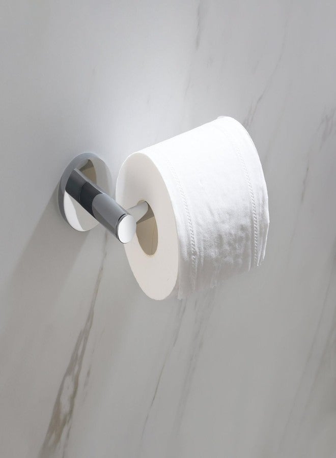 Kibi Circular Toilet Paper Roll Holder - Modern Wall-Mounted Bathroom Tissue Holder, Heavy-Duty Brass Construction, Rust-Resistant, Durable & Space-Saving Design (Chrome, KBA1402) - Image 2