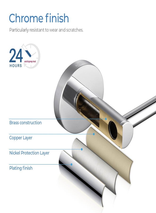 Kibi Circular Toilet Paper Roll Holder - Modern Wall-Mounted Bathroom Tissue Holder, Heavy-Duty Brass Construction, Rust-Resistant, Durable & Space-Saving Design (Chrome, KBA1402) - Image 5