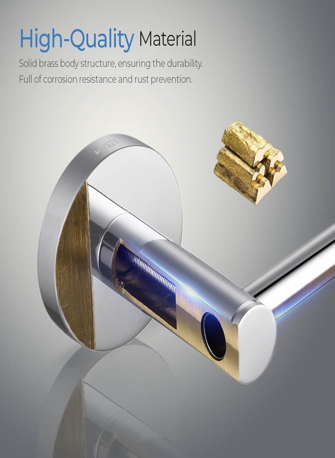 Kibi Circular Toilet Paper Roll Holder - Modern Wall-Mounted Bathroom Tissue Holder, Heavy-Duty Brass Construction, Rust-Resistant, Durable & Space-Saving Design (Chrome, KBA1402) - Image 3