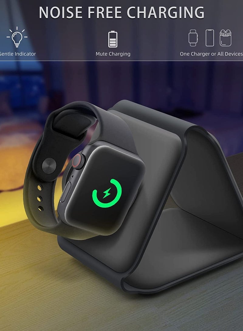 General 3 in 1 Wireless Charger Magnetic Foldable Charging Station Fast Wireless Charging Pad BLACK  - Image 5