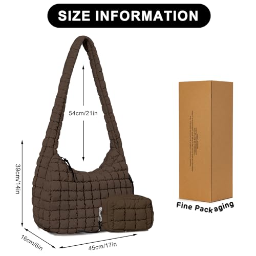 GASSDA Puffer Tote Bag for Women Large Quilted Puffy Lightweight Carryall Crossbody Tote Bag for Women (Deep Khaki) - Image 3