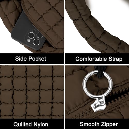 GASSDA Puffer Tote Bag for Women Large Quilted Puffy Lightweight Carryall Crossbody Tote Bag for Women (Deep Khaki) - Image 5