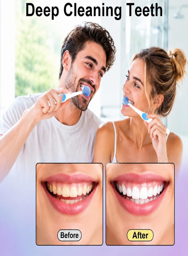 دي آر. كلين فرشاة أسنان دكتور كلين ثلاثية الجوانب لتنظيف الفم بزاوية 360 درجة، فرشاة أسنان ثلاثية الرؤوس بشعيرات دقيقة ناعمة للثة الحساسة وتقويم الأسنان، تنظيف عميق ومريح للأسنان الخلفية والمناطق العمياء، مجموعة سفر كبيرة (6 قطع) - Image 5