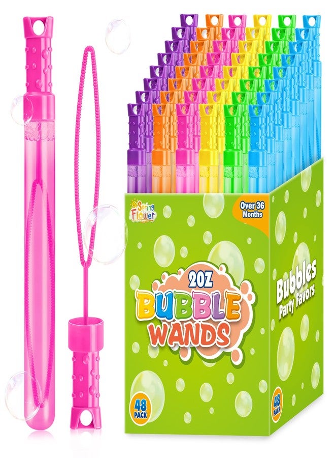 spring flower SpringFlower Bubble for Kids, 48 Pcs 2OZ Bubble Wands in 6 Colors, Bubble Bulk for Kid Party Favors, Summer Toys, Indoor & Outdoor Activities, Birthday, Carnival Prizes, Wedding, Goodie Bags - Image 1