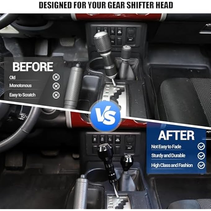 rayihni Car Gear Shifter Head Replacement Fit for Toyota FJ Cruiser 2007 2008 2009 2010 2011 2012 2013 2014 2015 2016 2017 2018 2019 2020 2021 Shift Button Knob Replacement Kit Toyota FJ Accessories - Image 3