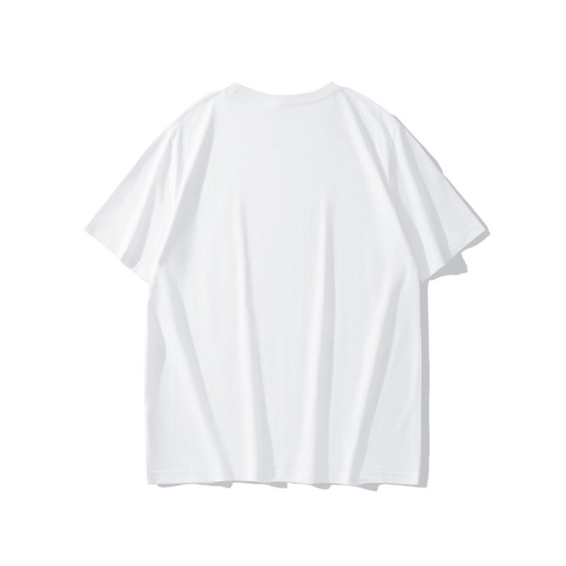 Summer Short Sleeve Brown Ape Print Cotton Tee White  - Image 4
