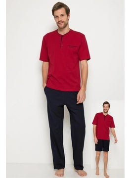 pierre cardin 5370 Claret Red 3-Piece Pajama Shorts Set  - Image 1