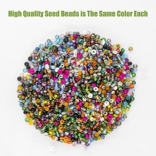 Ybxjges 24000Pcs 2mm Glass Seed Beads Kit, with 28 Colors Small Beads Kit for Girls,Women and Adults,Bracelets, Necklaces,Earring,Jewelry Making Supplies - Image 4