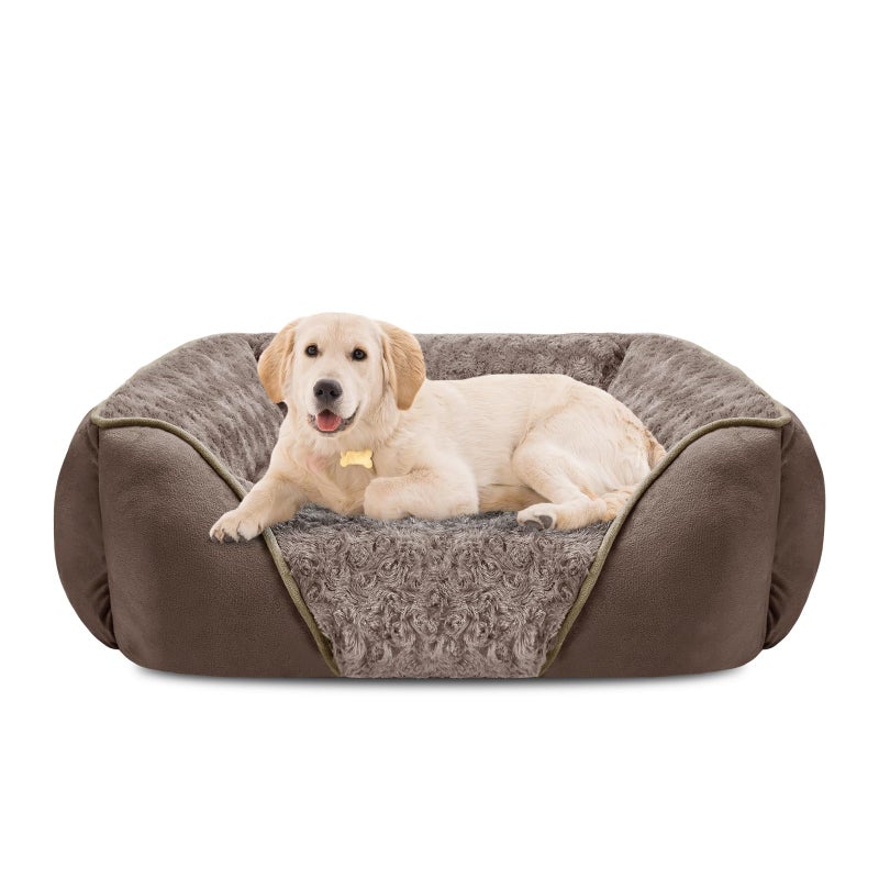 INVENHO Large Dog Bed Rectangle Washable Orthopedic Soft Calming Sleeping Durable Pet Cuddler with Anti-Slip Bottom - Image 1