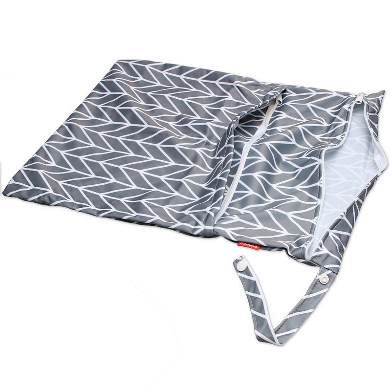 Damero 3pcs Travel Wet and Dry Bag with Handle for Cloth Diaper, Pumping Parts, Clothes, Swimsuit and More, Easy to Grab and Go, Gray Arrows - Image 4