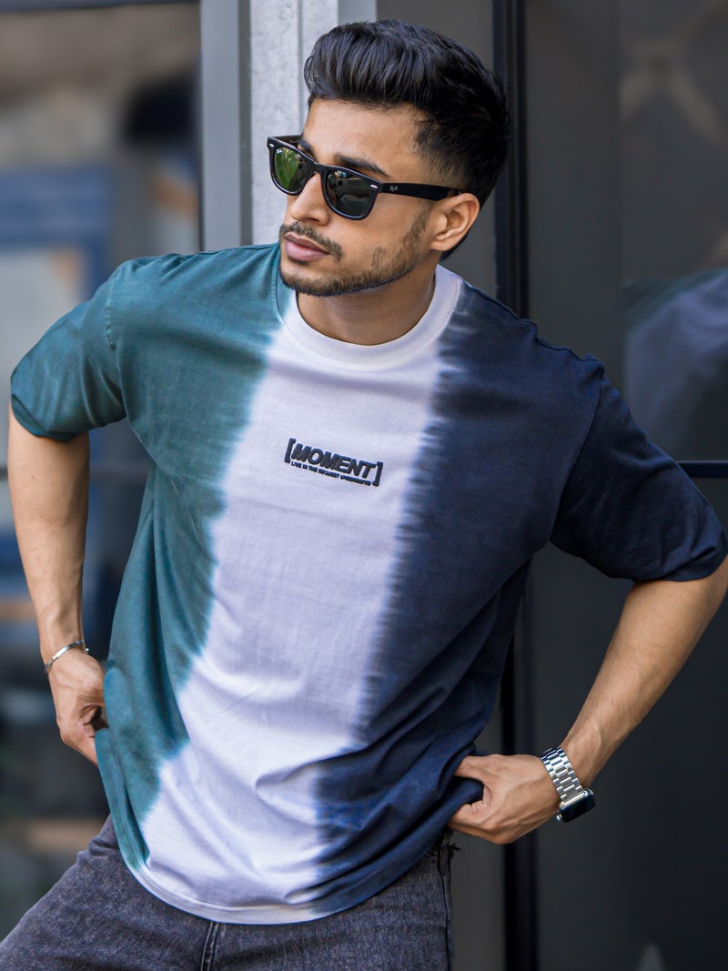 Maniac Mens Printed Tie & Dye Round Neck 3/4th Sleeve Cotton T-Shirt - Image 2