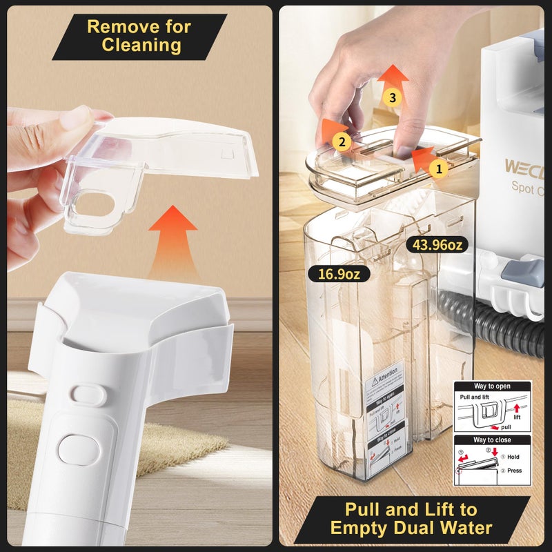 WECLEAN C1 Portable Extractor for Couch and Carpet Cleaner Upholstery Cleaner for Deep Cleaning - Image 5