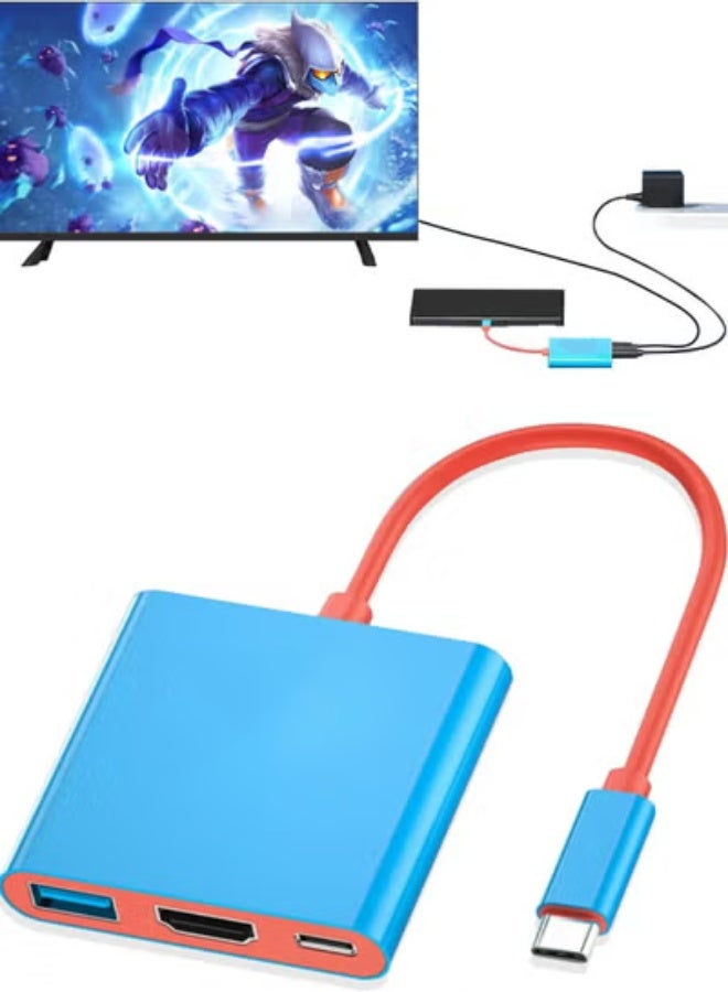 Switch Portable Docking Station TYPE C Hub with HDMI USB 3.0 Perfect for Travel Gaming Compact Design Easy Setup - Image 1