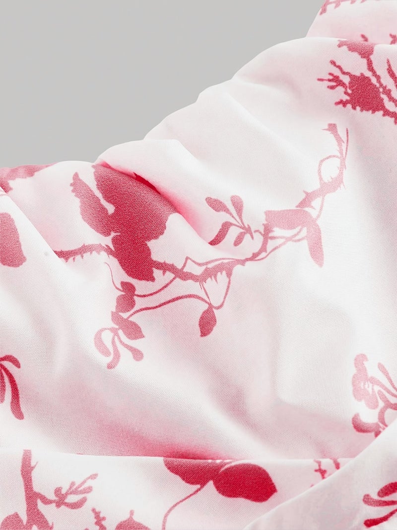 Women's Floral Print Spaghetti Strap Homecoming Dress Summer Sunday Skirt Spring\u002FSummer Wear - Image 5