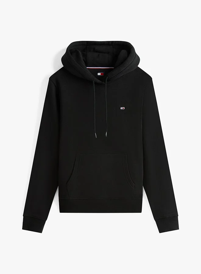 Tommy Jeans black Flag Embroidery Drawstring Hoody for Women | Best Price UAE