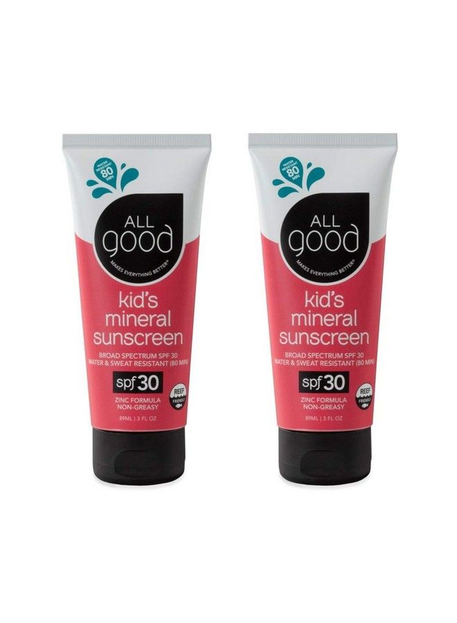 All Good Makes Everything Better كريم واقي شمس للأطفال والرضع للجسم والوجه، حماية واسعة الطيف من أشعة UVA/UVB بمعامل حماية 30، يحتوي على أكسيد الزنك، صديق للشعاب المرجانية، مقاوم للماء، يحتوي على زبدة الشيا، زيت جوز الهند، والألوة (3 أوقية)(عبوتين) - Image 2