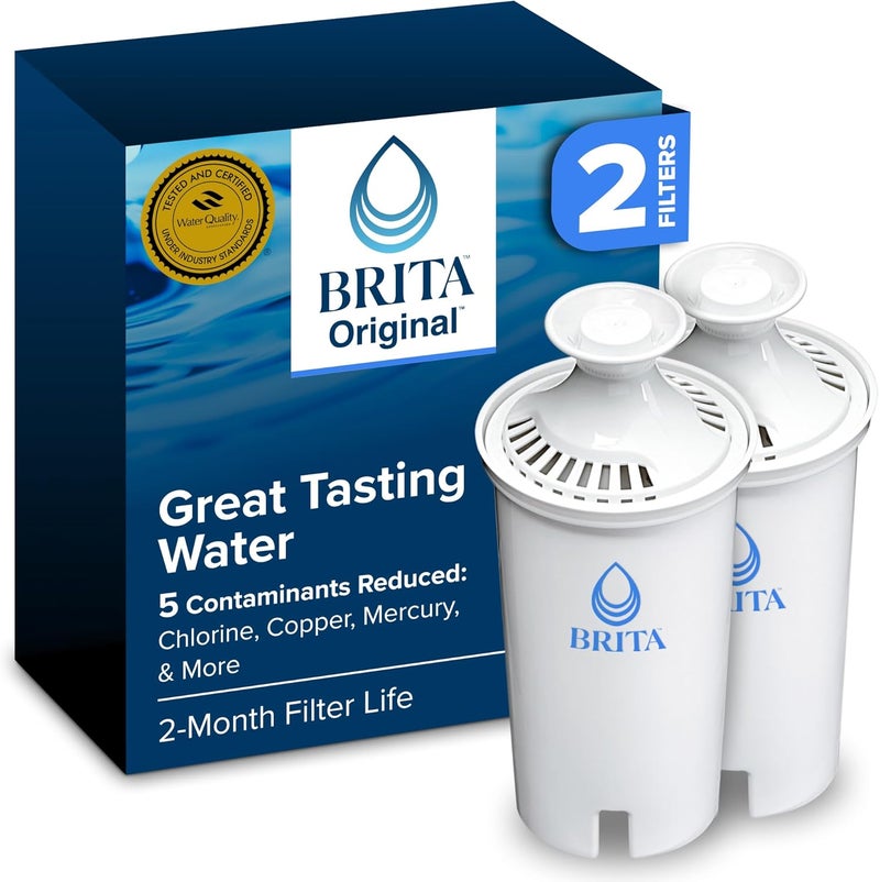 BRITA Standard Water Filter for Pitchers and Dispensers, BPA-Free, Replaces 1,800 Plastic Water Bottles a Year, Lasts Two Months or 40 Gallons, Includes 8 Filters, White Tiered purchase options - Image 1