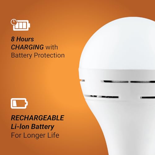 Wipro Garnet 25w LED Emergency Bulb | Cool Day White (6500K) | B22 | Inverter Bulb for Home | Upto 10 Hours Back up with dimmable Modes | Li-ion Battery | Over Charging Protection | Pack of 1 - Image 2