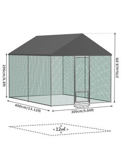 WISFOR Chicken Coop Large Metal Chicken Pen for 6 or 10 Chickens Poultry Cage with Waterproof Cover for Rabbits Duck Walk-in Chicken Run for Yard Outdoor  - Image 3