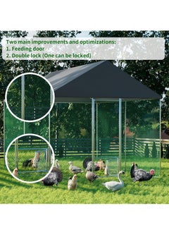 WISFOR Chicken Coop Large Metal Chicken Pen for 6 or 10 Chickens Poultry Cage with Waterproof Cover for Rabbits Duck Walk-in Chicken Run for Yard Outdoor  - Image 5