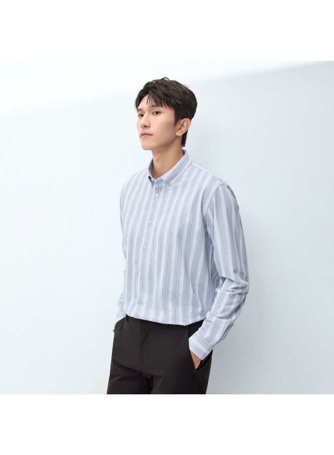 HLA Moisture-wicking & Quick-drying / Sun Protection】spring 2025 Light Business Fashion Commuting Breathable Men's Long-sleeve Shirt - Image 3
