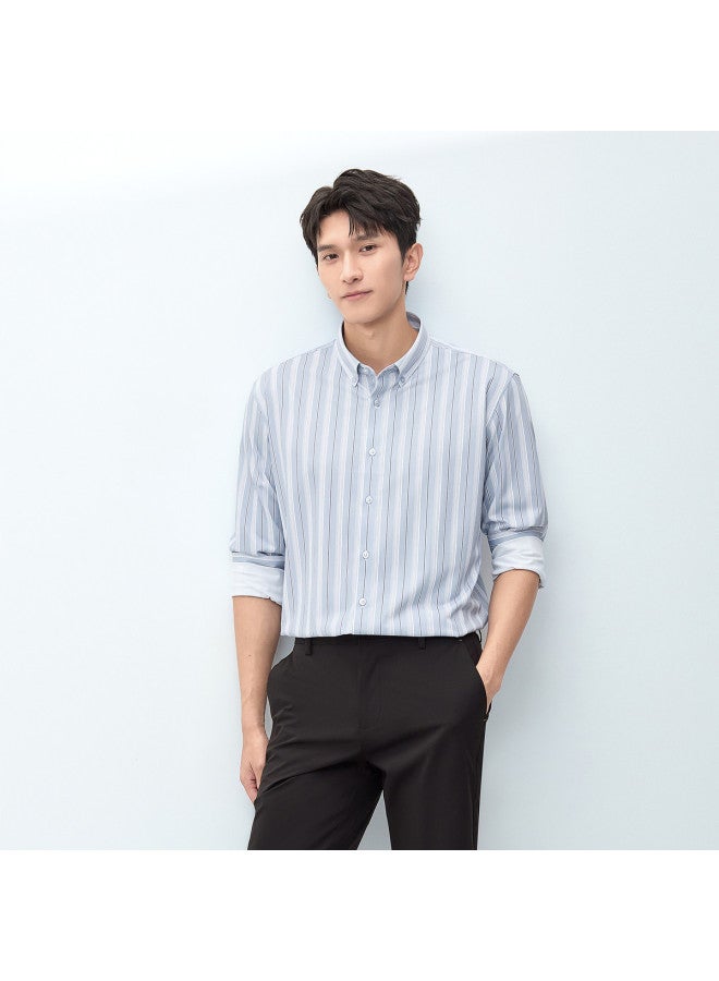 HLA Moisture-wicking & Quick-drying / Sun Protection】spring 2025 Light Business Fashion Commuting Breathable Men's Long-sleeve Shirt - Image 4