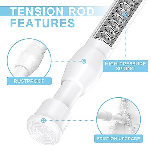 AIZESI Spring Tension Curtain Rods Short Tension Rod (White,12" to 19"-2Pcs) - Image 3