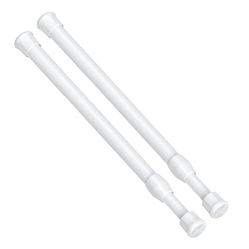 AIZESI Spring Tension Curtain Rods Short Tension Rod (White,12" to 19"-2Pcs) - Image 1