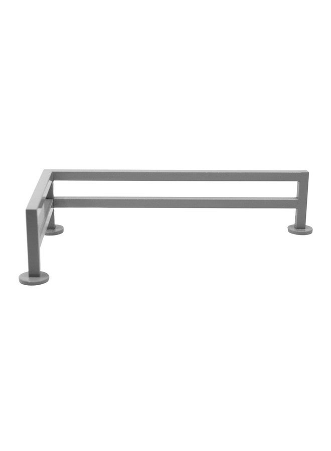 Teak Tuning Fence Style Lshaped Fingerboard Rail 11" Custom Designed Premium Solid Steel Construction Matte Powder Coated Finish In Silver Grey Superior Nonslip Foam Feet - Image 3