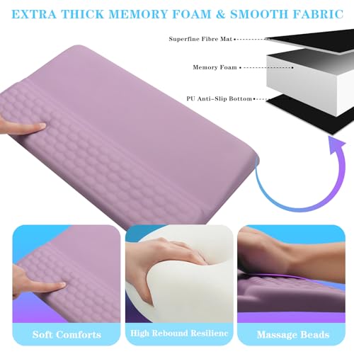 KEPUTAIER Computer Keyboard Stand with Wrist Rest, Ergonomic Tilted Keyboard Holder - Keyboard Riser with Wrist Pad - Keyboard Tray Support for Office Home - Purple - Image 4