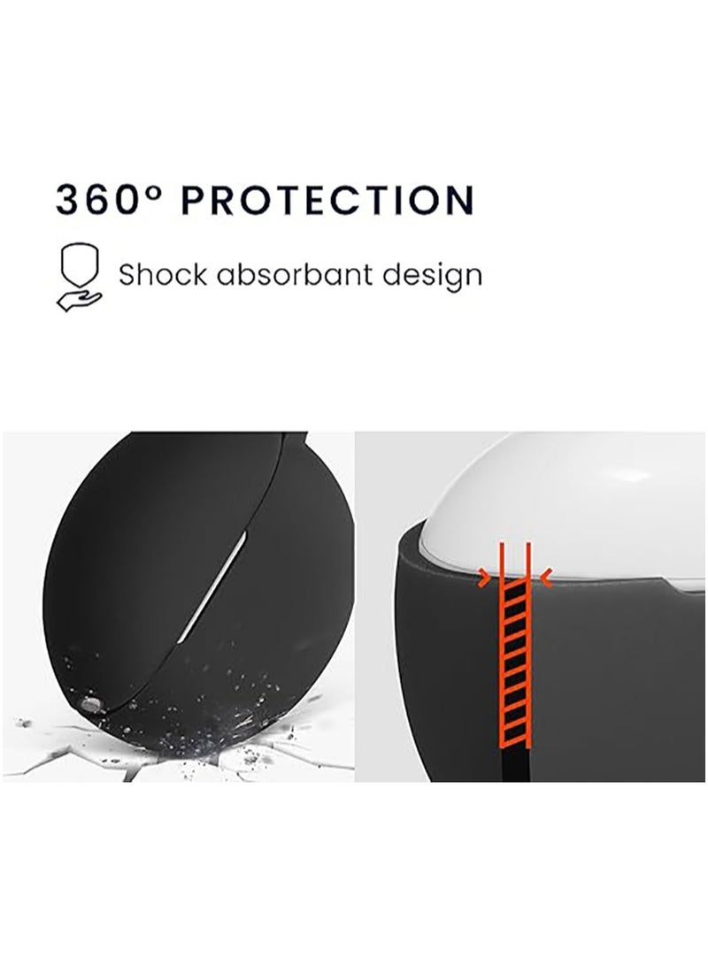 جراب حماية من السيليكون لسماعات Oppo Enco Buds Air / Oppo Enco Air 2 مع غطاء سلسلة مفاتيح (أسود) - Image 5