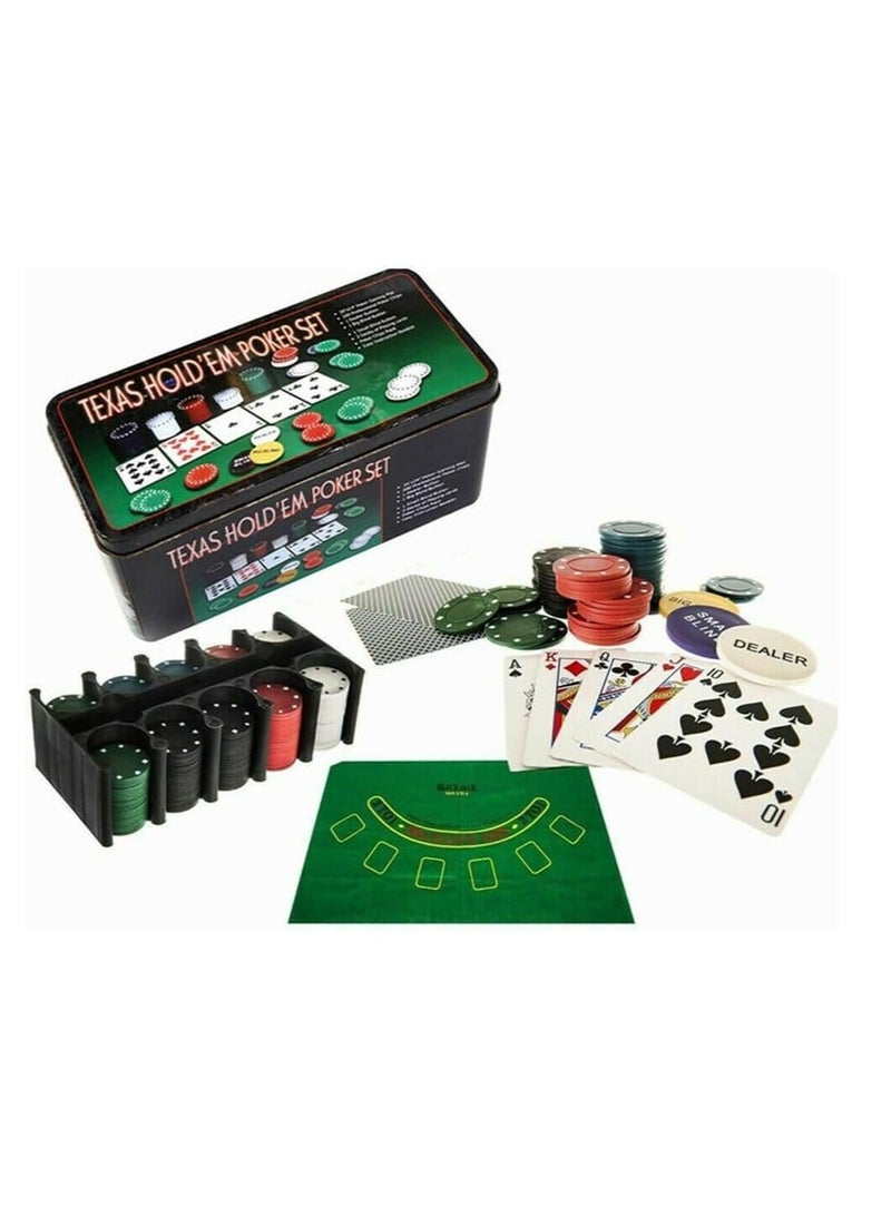 200pcs Poker Chips Game Set – Classic Family Game Night Set with Cards, Dealer Button & Carrying Case – Ideal for Parties, Travel, and Game Lovers - Image 1
