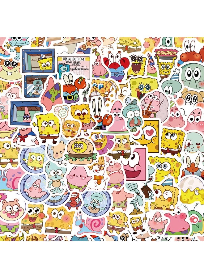 95PCS Anime Spongebob Stickers, Personality Creative Stickers, DIY Waterproof Sticker, Unrepeated Stickers Suitable for Laptop, Phone, Skateboard, Water Bottles, etc - Image 2