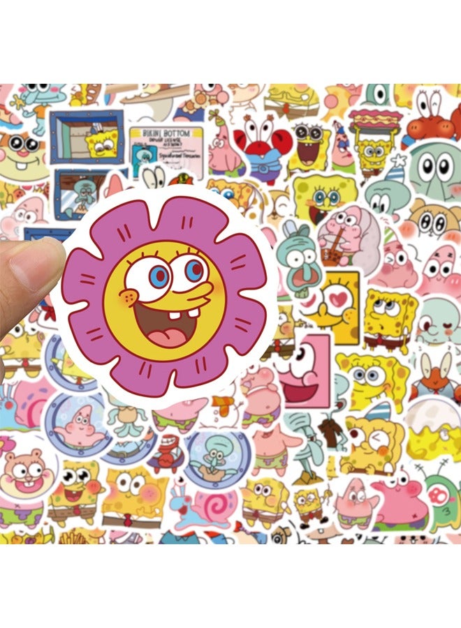 95PCS Anime Spongebob Stickers, Personality Creative Stickers, DIY Waterproof Sticker, Unrepeated Stickers Suitable for Laptop, Phone, Skateboard, Water Bottles, etc - Image 4
