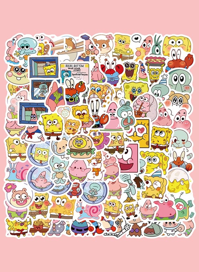 95PCS Anime Spongebob Stickers, Personality Creative Stickers, DIY Waterproof Sticker, Unrepeated Stickers Suitable for Laptop, Phone, Skateboard, Water Bottles, etc - Image 3