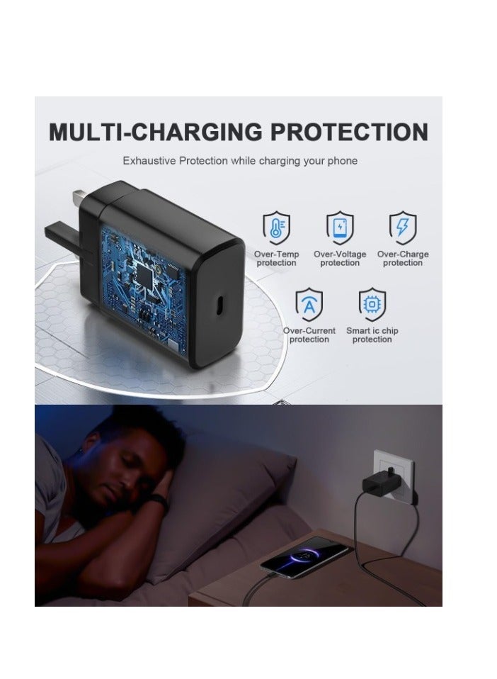 45W USB C Super Fast Charging Charger with 1 m Cable - Compatible with S24 S23 S22 S21 S20 Ultra, S24+ S23+ S22+ S21+, A53+,A54 - Type C Power Adapter  - Image 2
