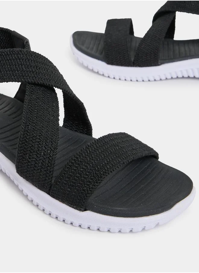 Styli Cross Strap Comfort Sandals