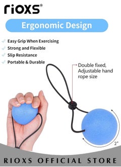 RIOXS 5 Pcs Hand Grip Trainers,Hand Strength Training Ball With Wristband,Portable Hand Grip Strеngth Trainеr Ball,Squeeze Exercise Stress Balls,Grip Strengthening And Stress Relief,Fitness Hand Holding  - Image 5