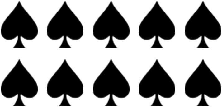 Set of 10 x Spades TEMPORARY TATTOO Waterproof Ace of Spades